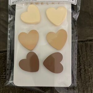Heart-Shaped Stud Earrings Set